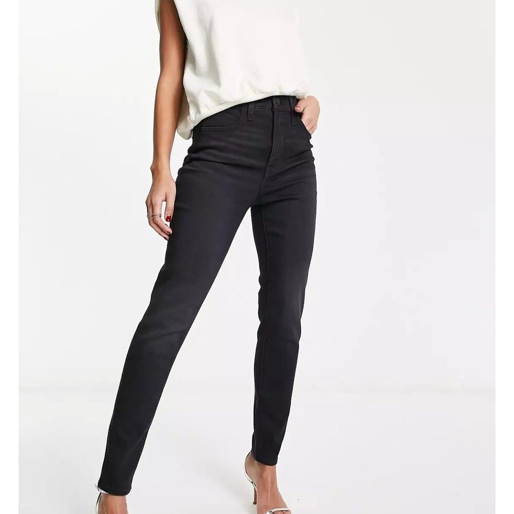 Madewell Women's Size 26 Black Jeans Roadtripper Stretch Cotton Skinny Mid-Rise - Picture 2 of 8